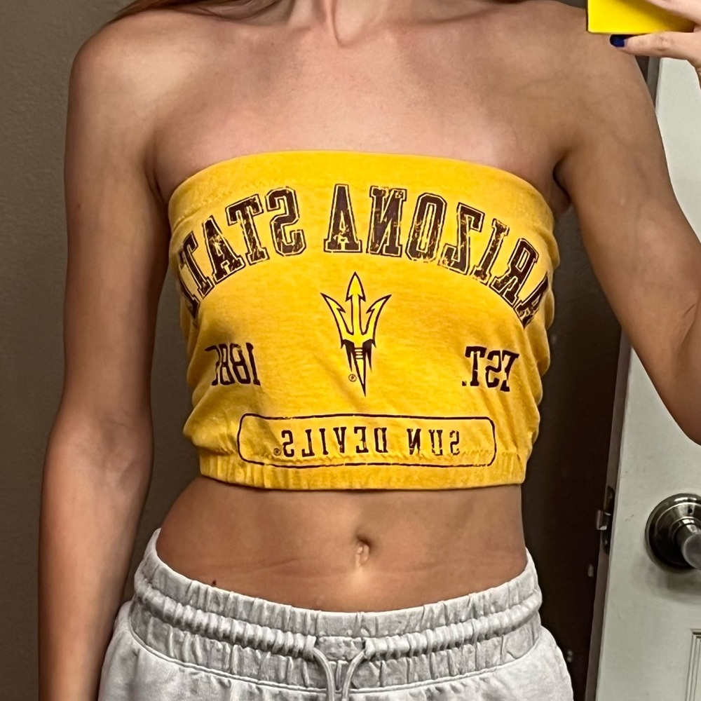 ASU upcycled tailgate tube top (one of a kind)